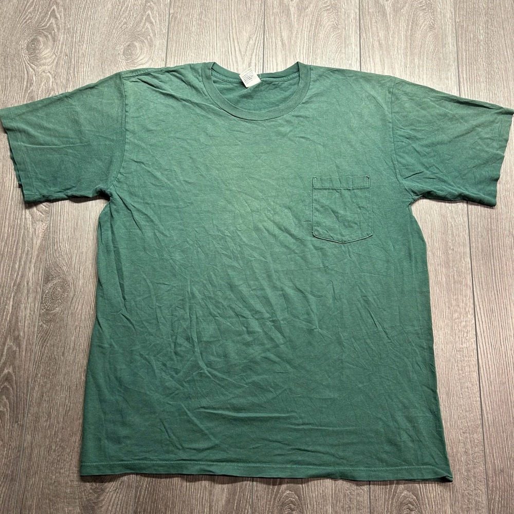 Vintage Towncraft JCPenney Pocket T-Shirt Mens XL Green Cotton Blank Tee